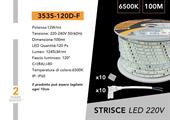 Strip LED SMD3535 220V 120LED/mt 8mm 12W/mt 100mt 6400K IP65