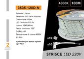 Strip LED SMD3535 220V 120LED/mt 8mm 12W/mt 100mt 4000K IP65