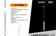 Pendente 3W 60cm per Binario Monofase Luce Naturale 4000K bianco