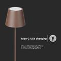 Lampada Touch Ricaricabile LED 4W Regolabile Luce Calda corten