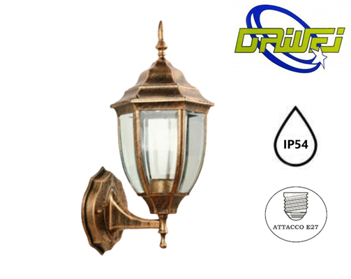 Lampada da Parete Bronzo con Portalampada E27 IP54