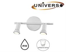 Faretti Orientabili in Metallo da Soffitto 2 Portafaretti GU10