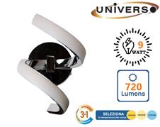 Applique da Parete a Spirale Argento LED 9W Tonalità Luce 3in1