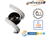 Applique da Parete a Spirale Argento LED 9W Tonalità Luce 3in1