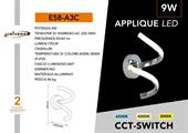 Applique da Parete a Spirale Argento LED 9W Tonalità Luce 3in1