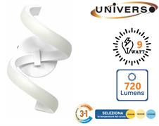 Applique da Parete a Spirale Bianca LED 9W Tonalità Luce 3in1