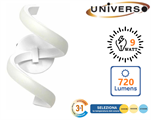 Applique da Parete a Spirale Bianca LED 9W Tonalità Luce 3in1