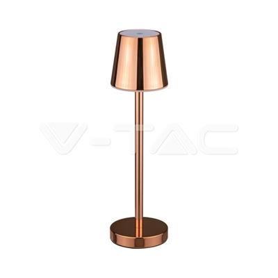 Lampada LED da Tavolo Ricaricabile 3W Touch Dimmerabile Rame