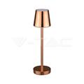 Lampada LED da Tavolo Ricaricabile 3W Touch Dimmerabile Rame