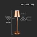 Lampada LED da Tavolo Ricaricabile 3W Touch Dimmerabile Rame