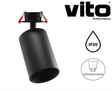 Portafaretto Nero da Incasso Ø65mm con Molle Attacco GU10