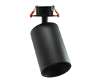 Portafaretto Nero da Incasso Ø65mm con Molle Attacco GU10
