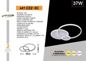 Plafoniera da Soffitto LED 37W Tonalità Luce 3in1