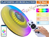 Plafoniera RGB LED 72W con Cassa Bluetooth e Telecomando