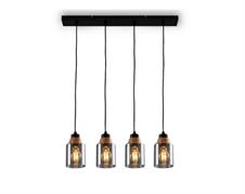 Lampadario con 4 Portalampada Attacco E27 a Sospensione