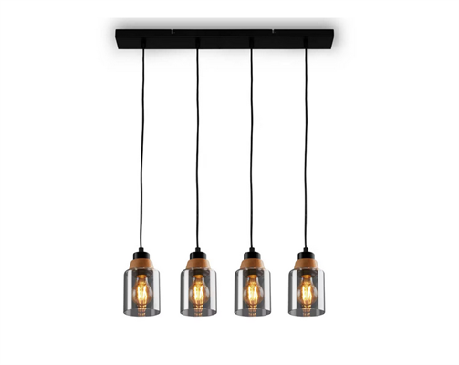 Lampadario con 4 Portalampada Attacco E27 a Sospensione