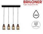 Lampadario con 4 Portalampada Attacco E27 a Sospensione