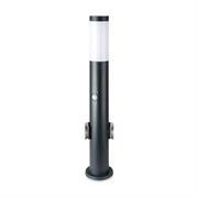 Paletto 60cm con Portalampada E27 Sensore PIR 2 Prese Schuko
