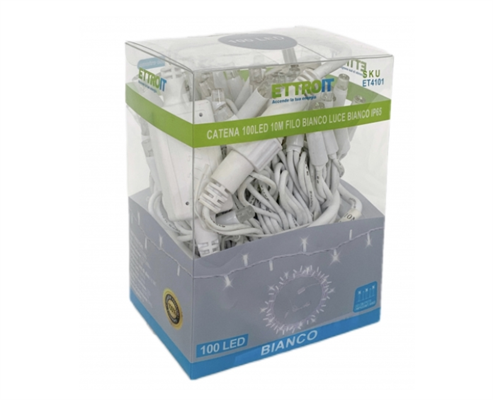Catena Luminosa 10 Metri LED Luce Bianca 6400K IP65 Prolungabile