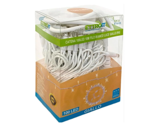 Catena Luminosa 10 Metri LED Luce Calda 3000K IP65 Prolungabile