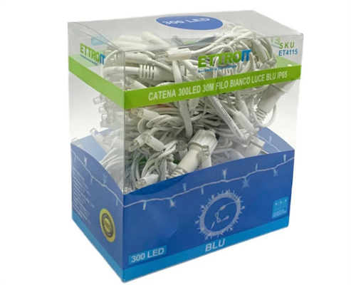 Catena Luminosa 30 Metri LED Luce Blu IP65 Prolungabile