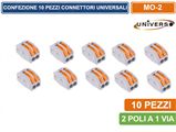 Connettore Universale 2 Poli a 1 Via Confezione da 10pz