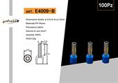 Tubetto Terminale Isolato per Cavi da 4mm Confezione 100pz