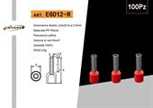 Tubetto Terminale Isolato per Cavi da 6mm Confezione 100pz