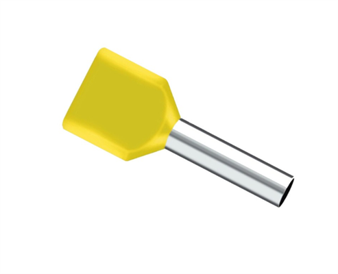 Capicorda Terminale Isolato per 2 Cavi da 2.5mm Confezione 100pz