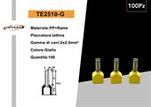 Capicorda Terminale Isolato per 2 Cavi da 2.5mm Confezione 100pz