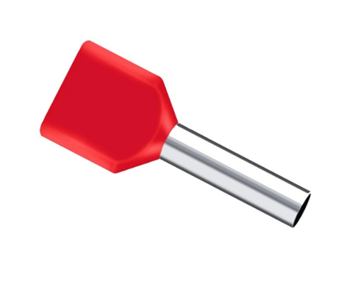Capicorda Terminale Isolato per 2 Cavi da 2.5mm Confezione 100pz