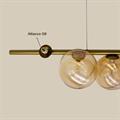 Lampadario a Sospensione con 6 Sfere in Vetro Attacco G9 Rame