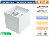 Applique a Muro da Esterno Doppia Emissione LED 12W Luce 3in1