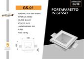 Portafaretto da Incasso Quadrato 120x120 in Gesso Attacco GU10