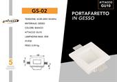 Portafaretto GU10 da Incasso in Gesso Copertura Vetro Opaco
