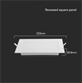 Mini Pannello LED Chip Samsung 18W Quadrat da Incasso Luce 3000K