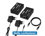 Extender HDMI 4K su Cavo Lan 120mt, Kit TX-RX UTP CAT6 POE