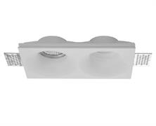 Porta Faretto Doppio in Gesso 2xGU10 Verniciabile