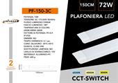 Plafoniera Barra Lineare LED 72W Alta Luminosità 150cm Luce 3in1