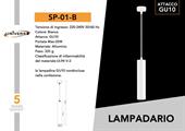 Lampadario a Sospensione Bianco con Portalampada GU10