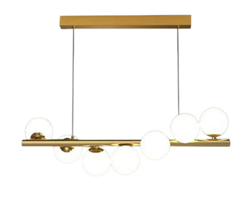 Lampadario a Sospensione Oro con 7 Sfere Opache Attacco G9