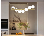 Lampadario a Sospensione Oro con 7 Sfere Opache Attacco G9
