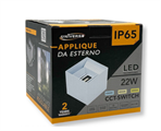 Applique da Esterno LED 22W Doppia Emissione Tonalità Luce 3in1
