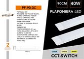 Plafoniera Barra Lineare LED 40W 90cm Tonalità Luce 3in1 CCT