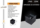 Applique da Esterno LED 22W Doppia Emissione Tonalità Luce 3in1