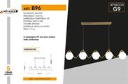 Lampadario a Sospensione con 5 Sfere in Vetro Attacco G9