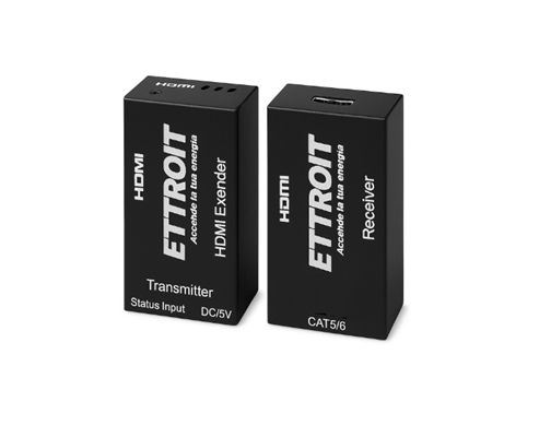 Extender HDMI 4K su Cavo LAN 60mt Kit TX-RX UTP CAT6 POE LoopOut