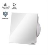 Aspiratore in vetro bianco d. 12cm 15W 220m3/h chiusura automat.