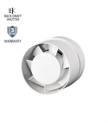 Aspiratore assiale 10cm 12W 180 m³/h 30db chiusura automatica