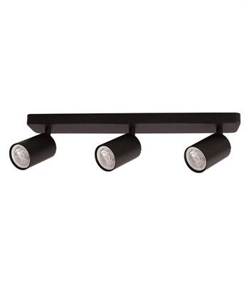 Porta faretto GU10 a soffitto 3 luci orientabili nero Vito